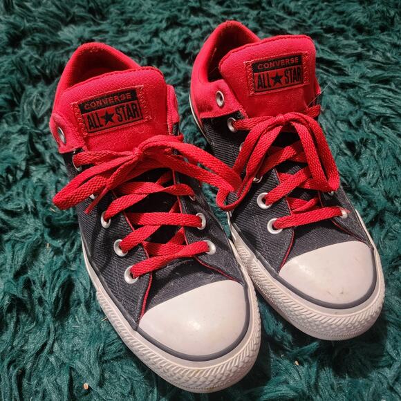 Converse All Star Black & Red High Top Sneakers Size 7 Men / 9 Women - Picture 1 of 8
